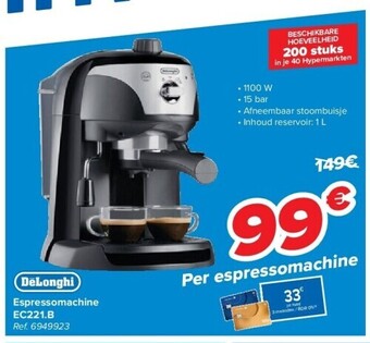 Carrefour Espressomachine ec221.b aanbieding
