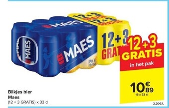 Carrefour Blikjes bier maes aanbieding