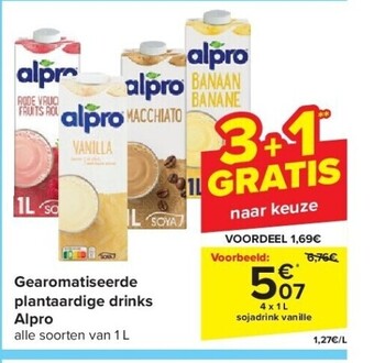 Carrefour Gearomatiseerde plantaardige drinks alpro aanbieding
