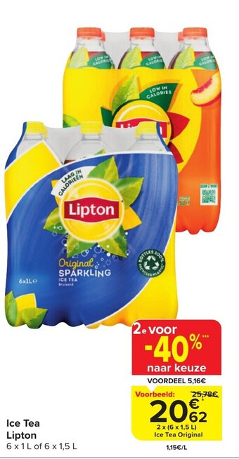 Carrefour Market Ice Tea Lipton aanbieding