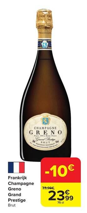 Carrefour Market Frankrijk Champagne Greno Grand Prestige aanbieding