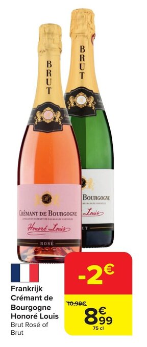 Carrefour Market Frankrijk Crémant de Bourgogne Honoré Louis aanbieding