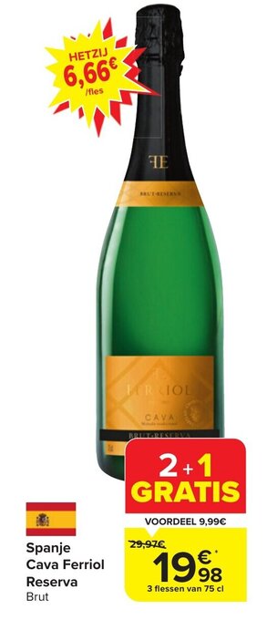 Carrefour Market Spanje Cava Ferriol Reserva aanbieding