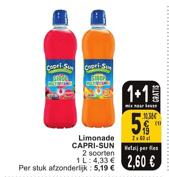 Cora Limonade CAPRI-SUN aanbieding