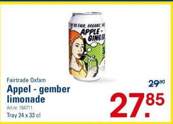 Fairtrade Oxfam Appel - gember limonade Tray 24 x 33 cl