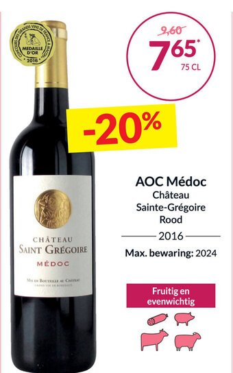 Intermarché AOC Médoc Château Sainte-Grégoire aanbieding