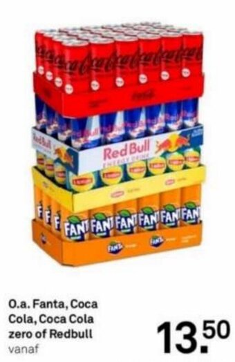 O.a. Fanta, Coca Cola, Coca Cola zero of Redbull