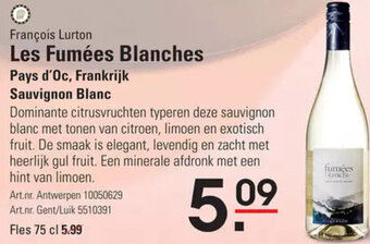 François Lurton Les Fumées Blanches Pays d'Oc, Frankrijk Sauvignon Blanc 75cl
