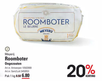 Meyerij Roomboter Ongezouten 1kg