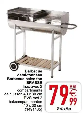 Cora Barbecue demi-tonneau barbecue halve ton brasse aanbieding