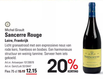 Michel Girault Sancerre Rouge Loire, Frankrijk 75cl