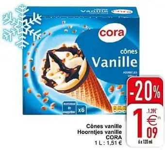 Cônes vanille hoorntjes vanille cora