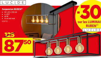 LUCIDE Suspension RUBEN* 92 x 22 x 150cm