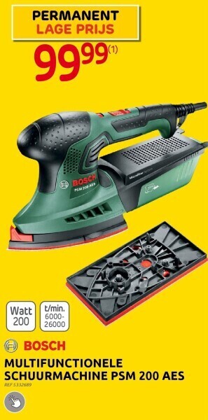 Brico Multifunctionele schuurmachine psm 200 aes aanbieding