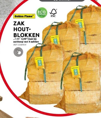 Brico Zak houtblokken aanbieding