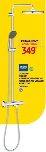 Brico Douchekolom + thermostatische mengkraan vitalio start 250 aanbieding