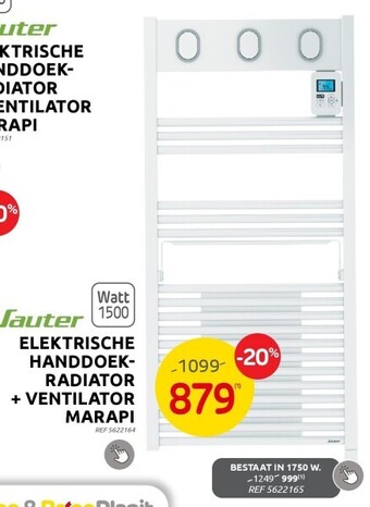 Brico Elektrische handdoekradiator + ventilator marapi aanbieding