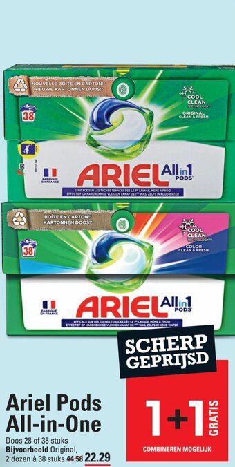 Sligro Ariel Pods All-in-One Doos 28 of 38 stuks aanbieding