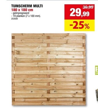 Hubo Tuinscherm multi 180 x 180 cm aanbieding