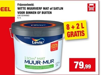 Hubo Witte muurverf mat of satijn voor binnen of buiten aanbieding
