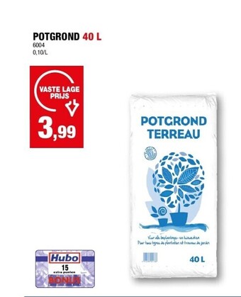 Hubo Potgrond 40 l aanbieding