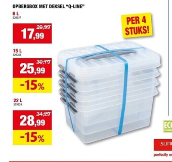 Hubo Opbergbox met deksel “q-line” 6 l aanbieding