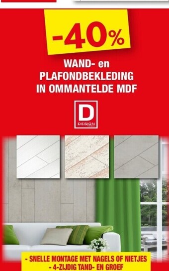 Hubo Wand- en plafondbekleding in ommantelde mdf aanbieding