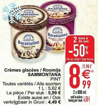 Cora Crèmes glacées - roomijs sammontana pint aanbieding