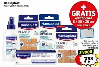 Kruidvat Hansaplast pleisters elastic + gratis whiteboard aanbieding