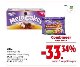 Colruyt Milka melo cakes 30 stuks 500 g aanbieding