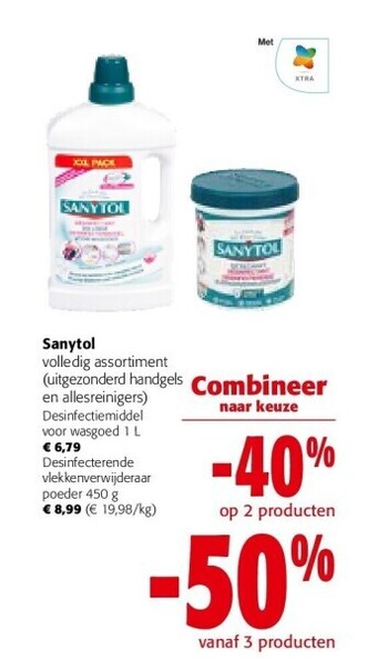 Colruyt Sanytol desinfecterende vlekkenverwijderaar poeder 450 g aanbieding