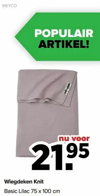 Baby-Dump Wiegdeken knit basic lilac aanbieding
