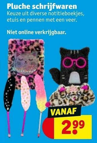 Kruidvat Pluche schrijfwaren aanbieding