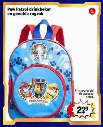 Kruidvat Paw patrol rietjesbeker aanbieding