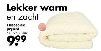 Wibra Fleeceplaid jaquard aanbieding