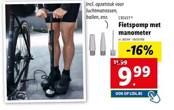 Lidl CRIVIT® Fietspomp met manometer aanbieding