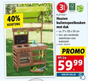Lidl PLAYTIVEⓇ Houten buitenspeelkeuken met dak aanbieding