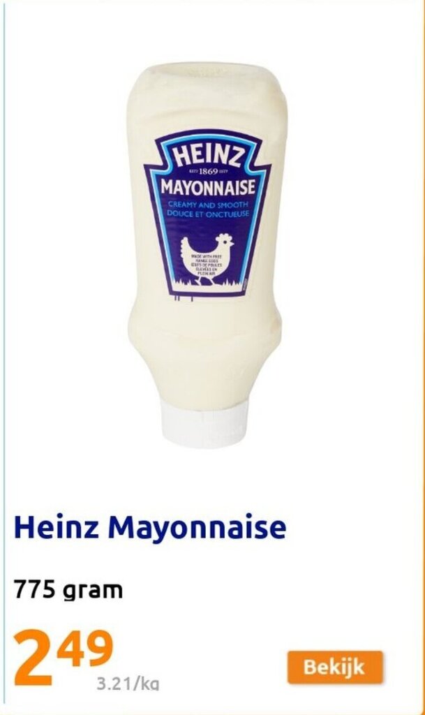 Heinz Mayonnaise 775 gram promotie bij Action