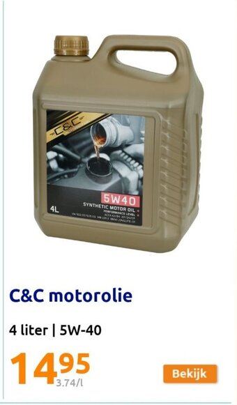 Action C&C motorolie 4 liter | 5W-40 aanbieding