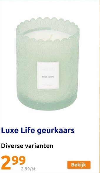 Action Luxe Life geurkaars aanbieding
