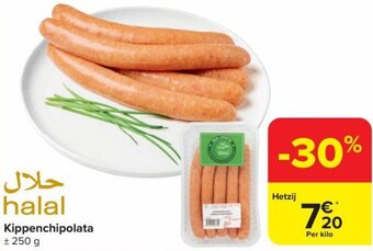 Carrefour Kippenchipolata 250g aanbieding