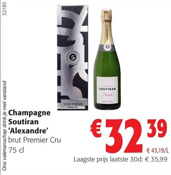 Colruyt Champagne Soutiran 'Alexandre' 75 cl aanbieding