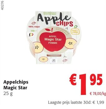 Colruyt Appelchips Magic Star 25 g aanbieding