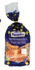 Colruyt Pasquier Melkbroodjes 8 x 35 g aanbieding