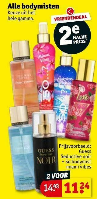 Kruidvat Guess seductive noir + so bodymist miami vibes aanbieding