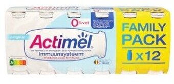 Colruyt Danone Actimel Original 0 % V.G. 12 x 100 g aanbieding
