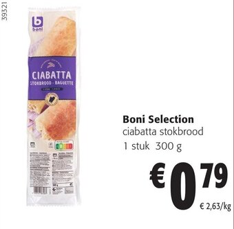 Colruyt Boni Selection ciabatta stokbrood 300 g aanbieding