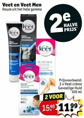 Kruidvat Veet crème gevoelige huid aanbieding