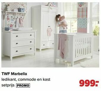 Baby-Dump Twf marbella ledikant, commode en kast aanbieding