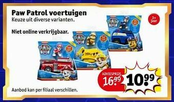 Kruidvat Paw patrol voertuigen aanbieding